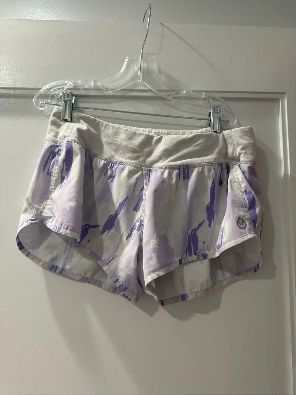 Tasc Performance Women's Athletic Shorts in Light Lavender Print